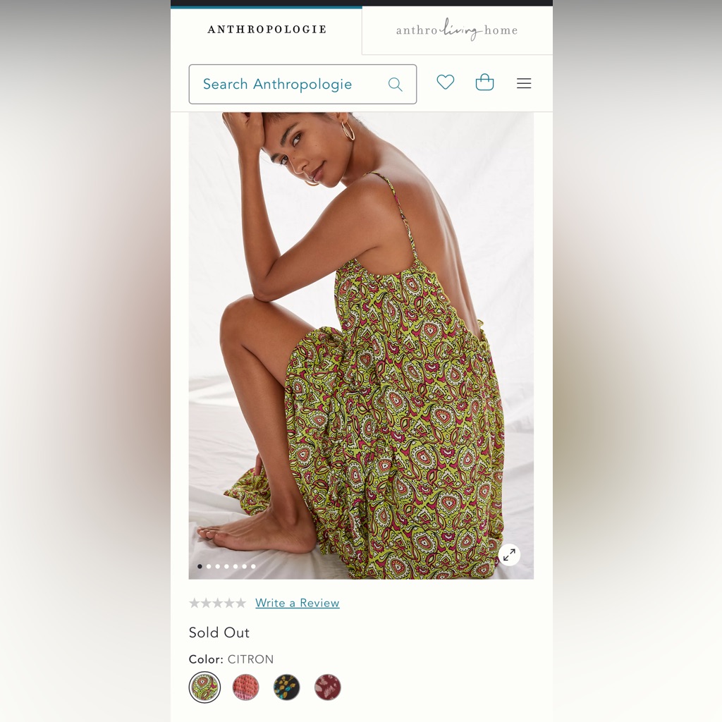 By Anthropologie Flounced Maxi Lounge Dress